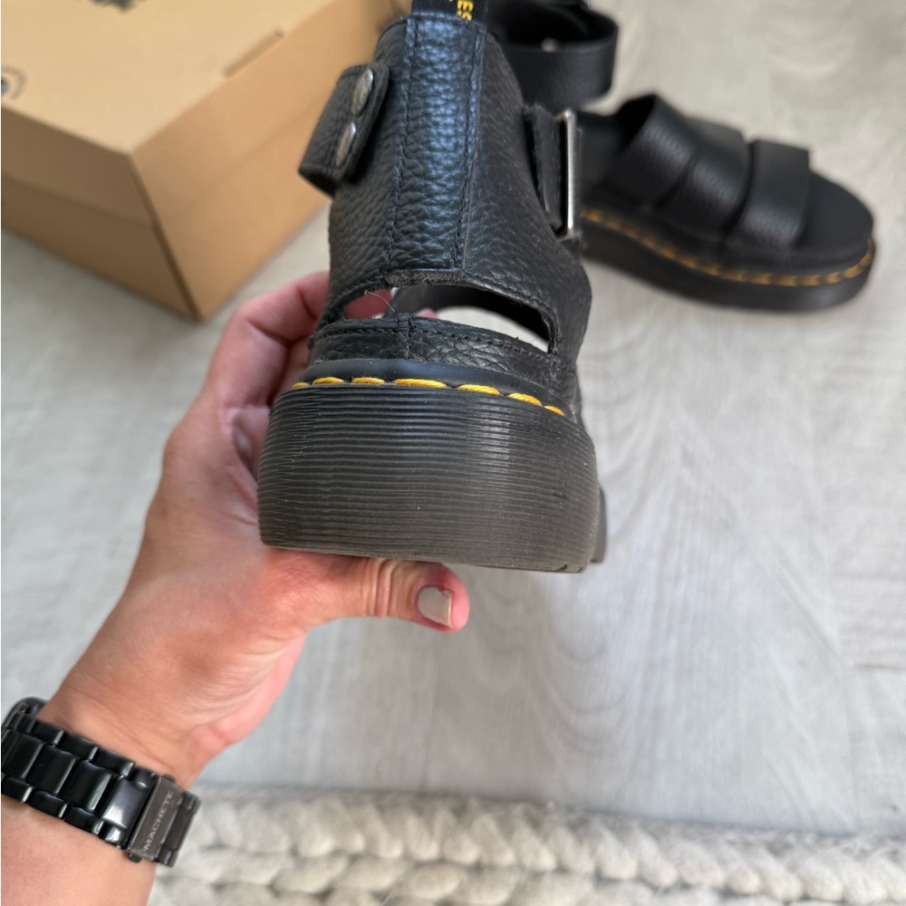 Dr. Martens Clarissa II Quad Black Leather Sandals - Picture 9 of 11